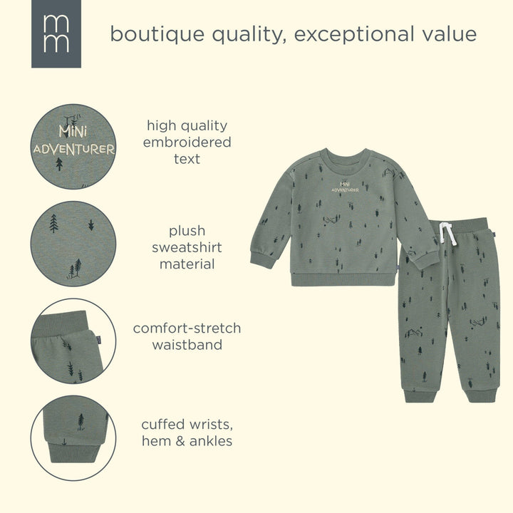 2-Piece Boys Trees & Mountains Sweatshirt and Jogger Set outfits modern moments™ by Gerber® 