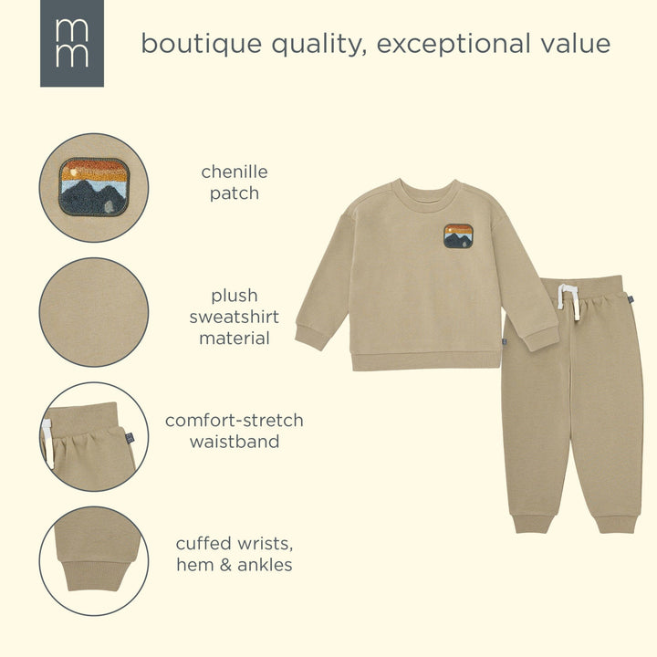2-Piece Boys Olive Mountain Sweatshirt and Jogger Set outfits modern moments™ by Gerber® 