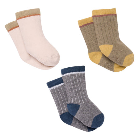 3-Pack Baby Boys Neutral Colorblock Socks