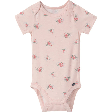 4-Piece Baby Girls Pink Roses Bodysuits and Pants Viscose Set