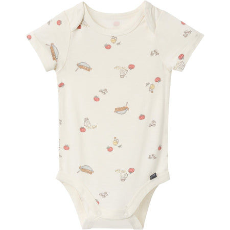 4-Piece Baby Neutral Pasta Dinner Bodysuits and Pants Viscose Set