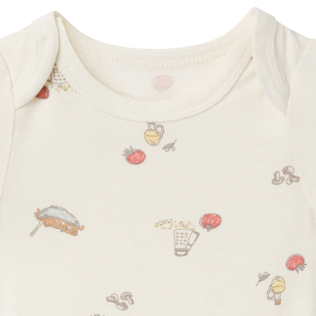 4-Pack Baby Neutral Ivory Pasta Dinner Bodysuit and Pant Set