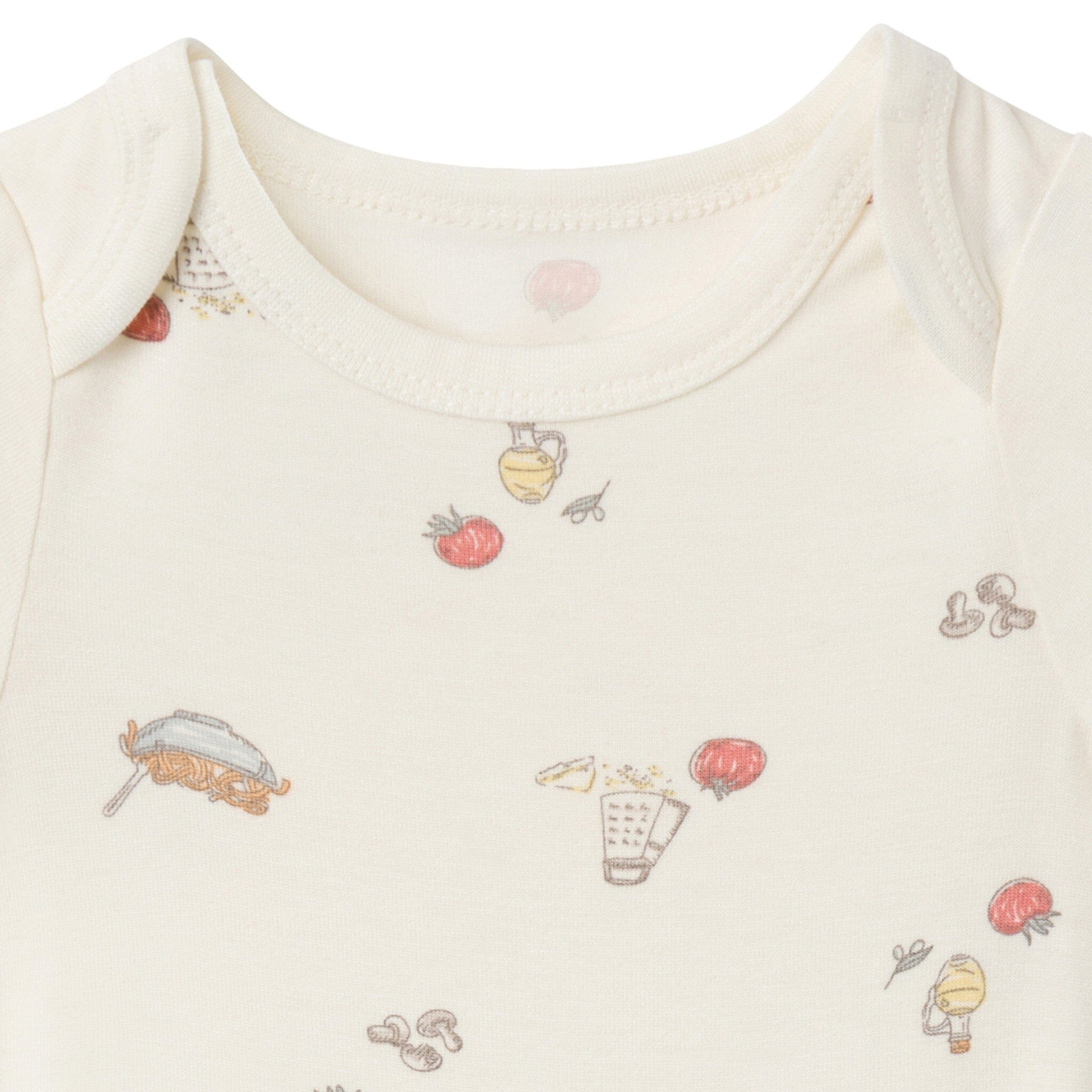 4-Pack Baby Neutral Ivory Pasta Dinner Bodysuit and Pant Set