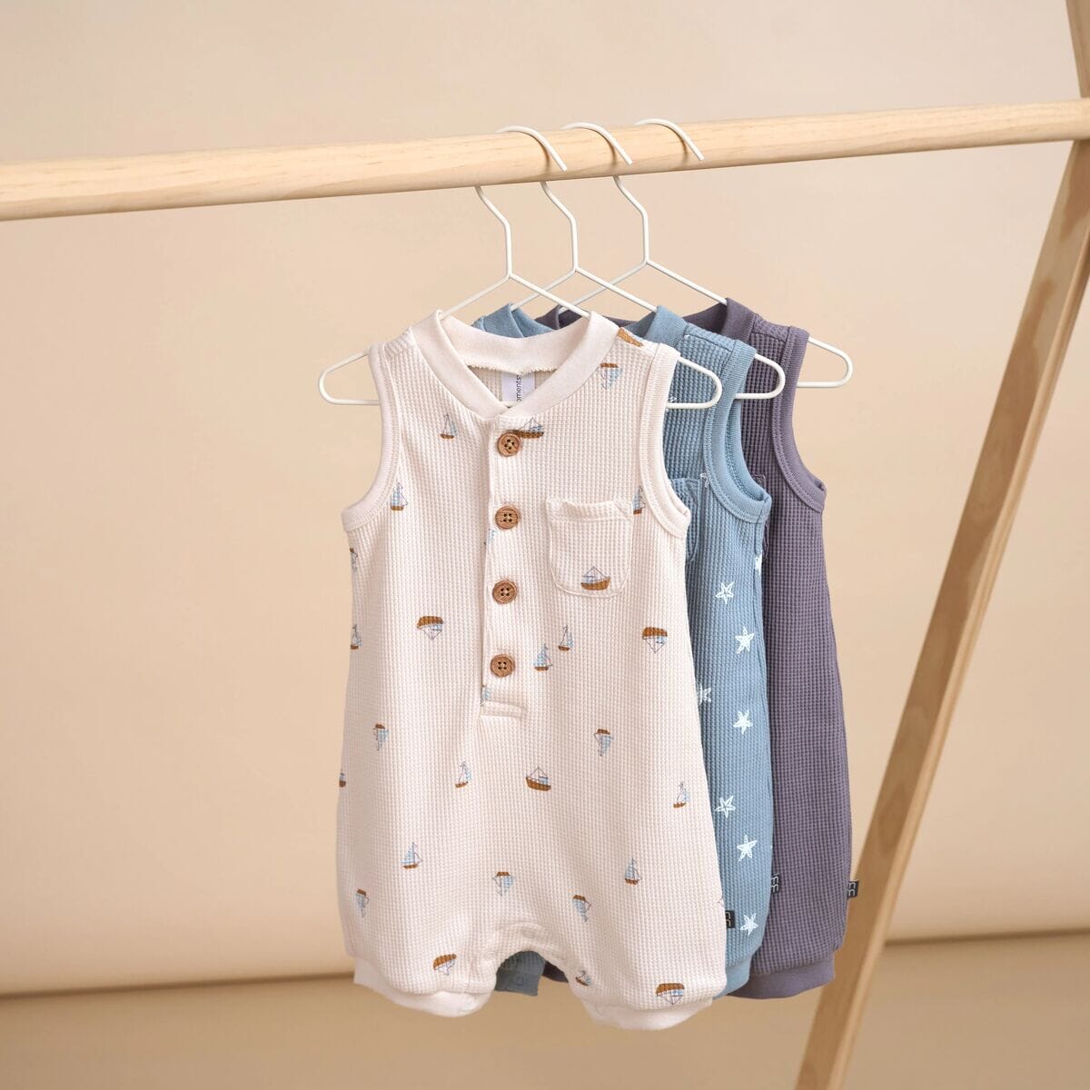 Baby Boys Medium Grey Sleeveless Romper rompers Modern Moments™ by Gerber® 