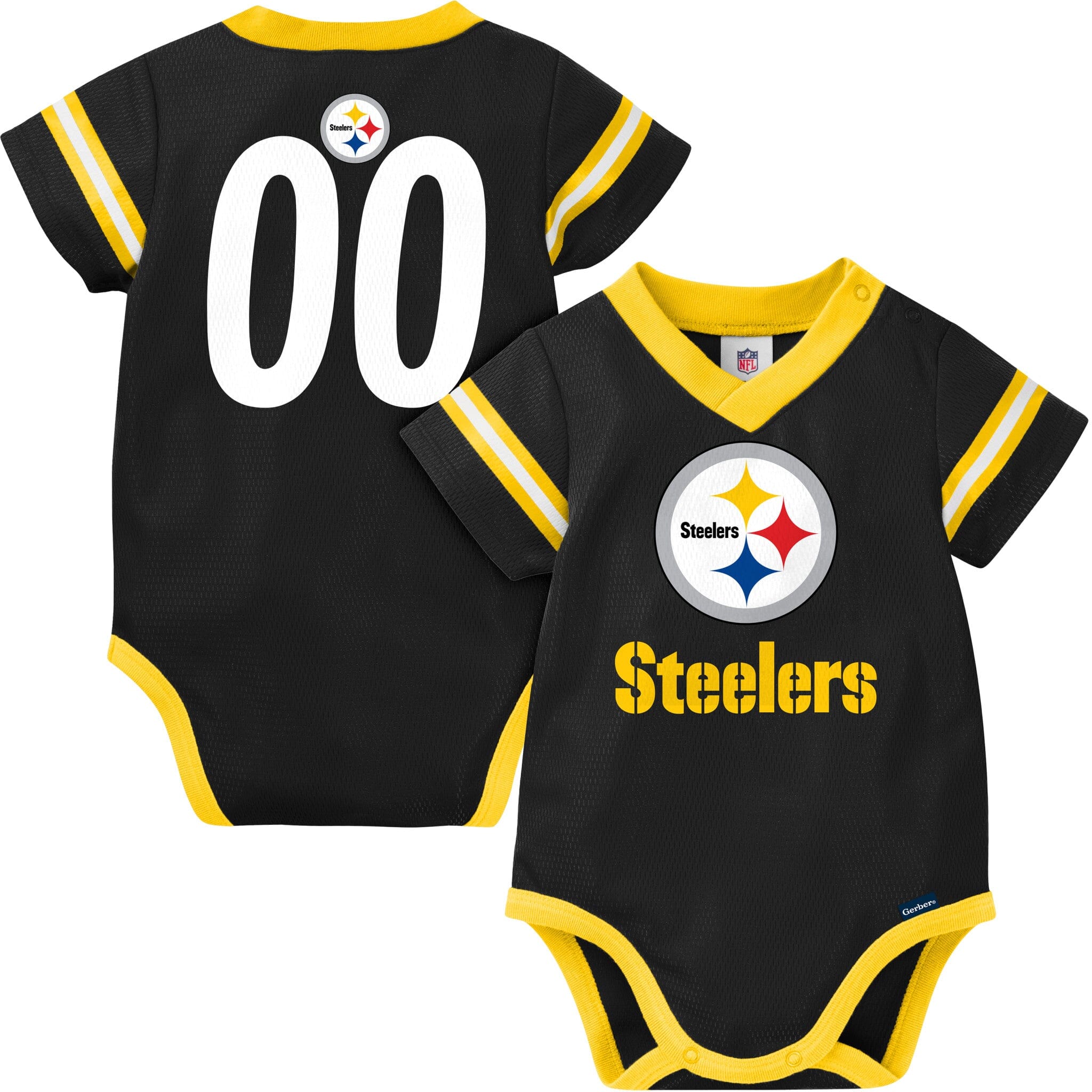Baby Boys Pittsburgh Steelers Short Sleeve Jersey Bodysuit NFL NFL 