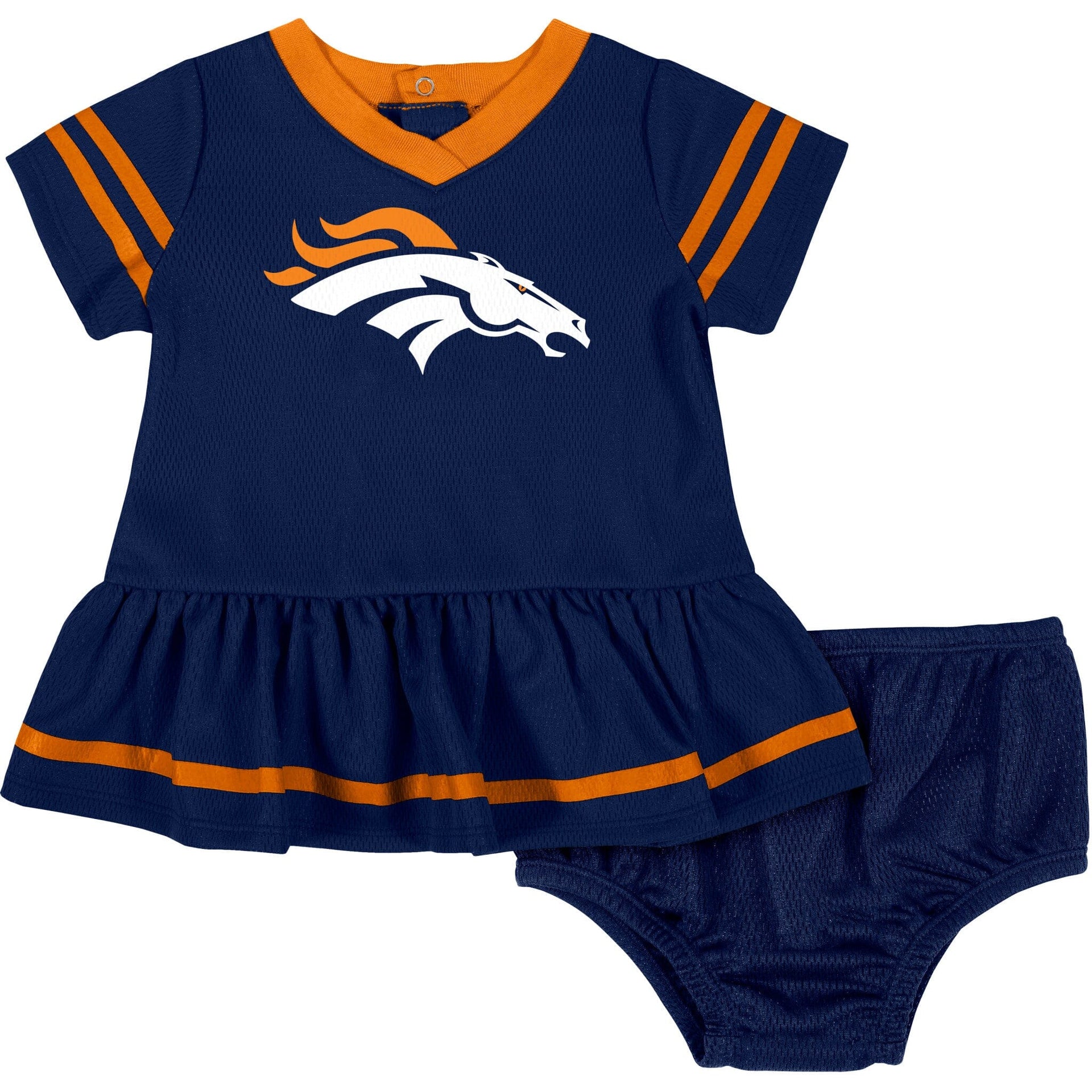2 Piece Denver Broncos Dress & Diaper Cover Set
