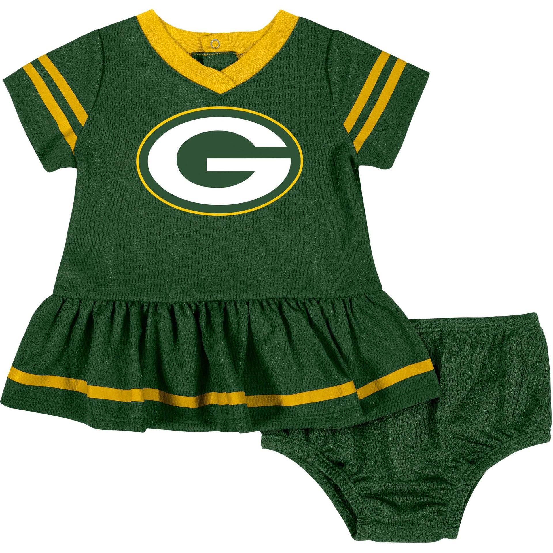 2 Piece Bay Packers Dress & Diaper Cover Set