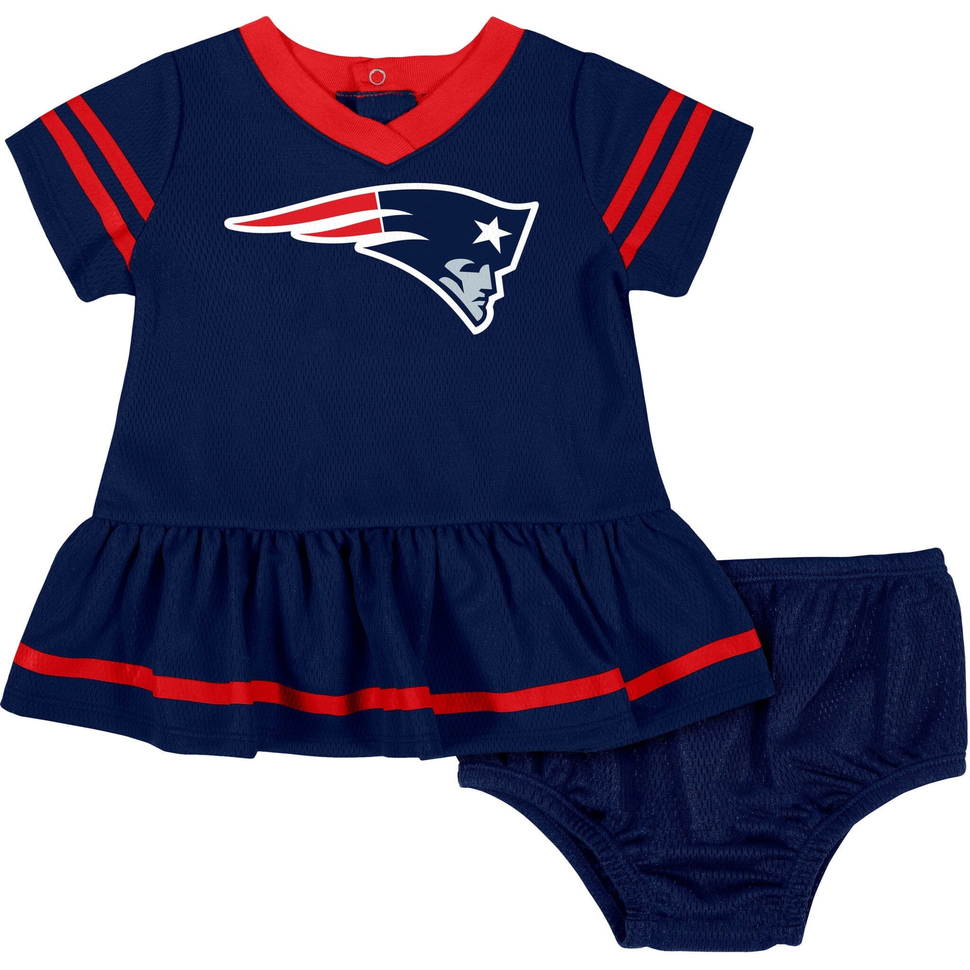2 Piece England Patriots Dress & Diaper Cover Set