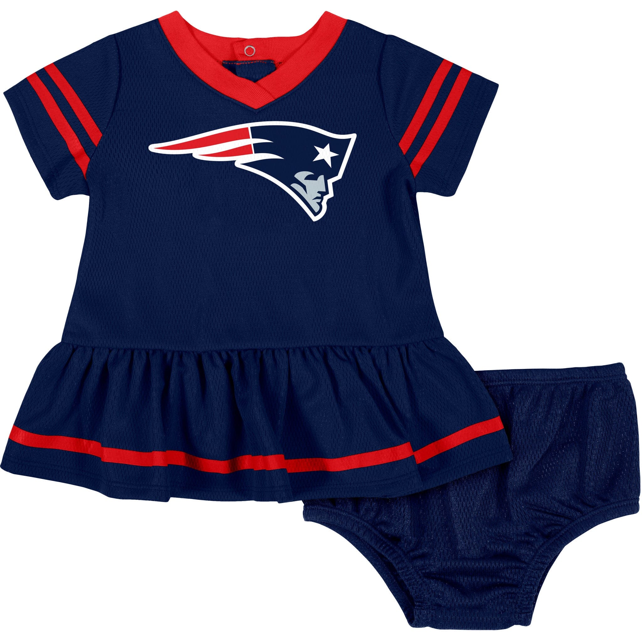 Baby Girls New England Patriots Cheerleader Dress and Diaper Cover Set NFL NFL 