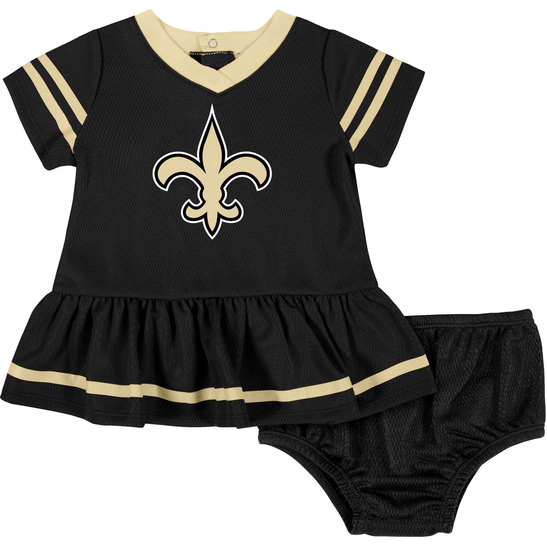 2 Piece Orleans Saints Dress & Diaper Cover Set