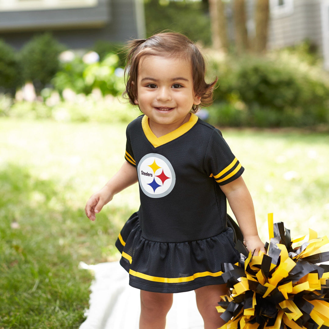 2-Piece Baby Girls Pittsburgh Steelers Dress Diaper Cover Set