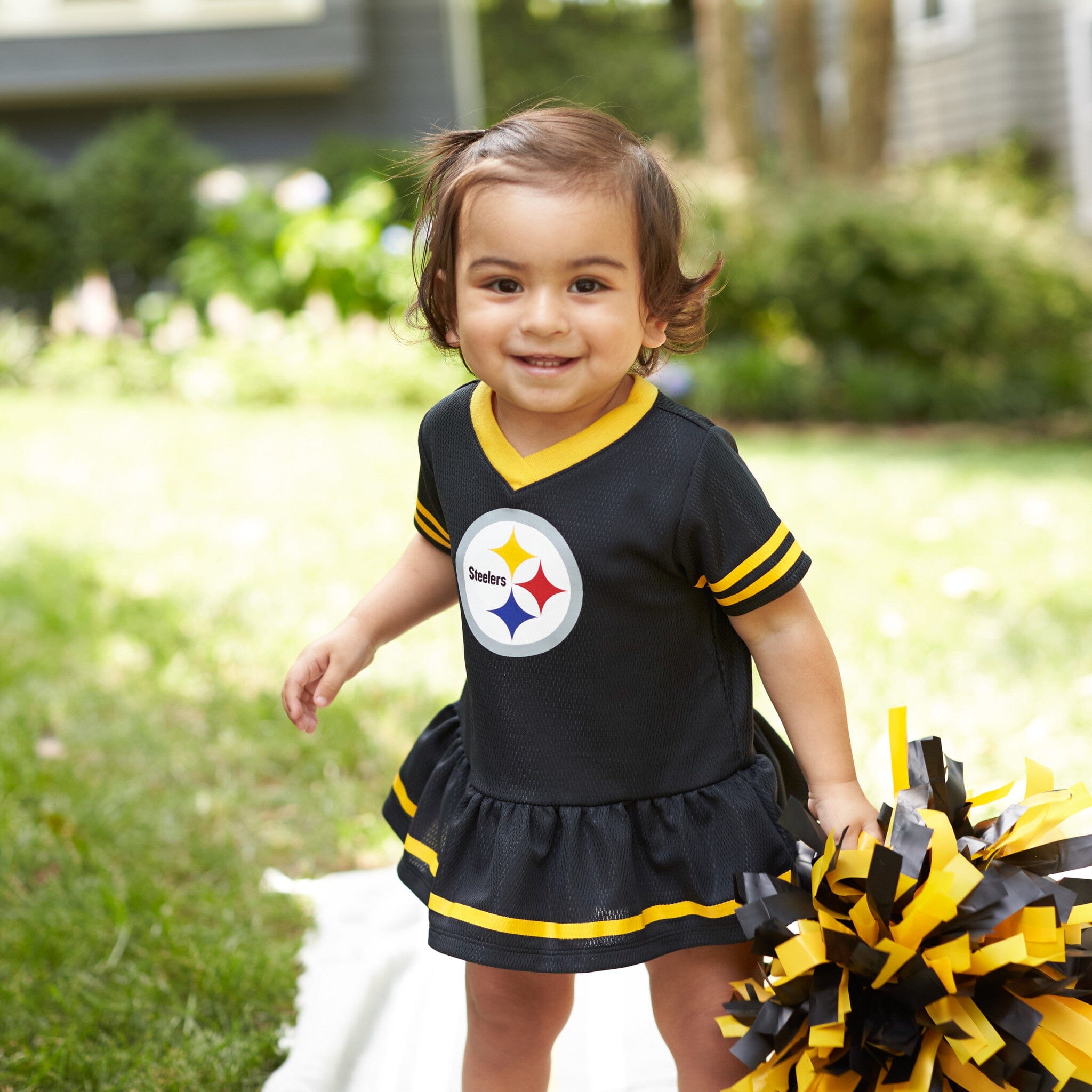 Baby Girls Pittsburgh Steelers Cheerleader Dress and Diaper Cover Set NFL NFL 