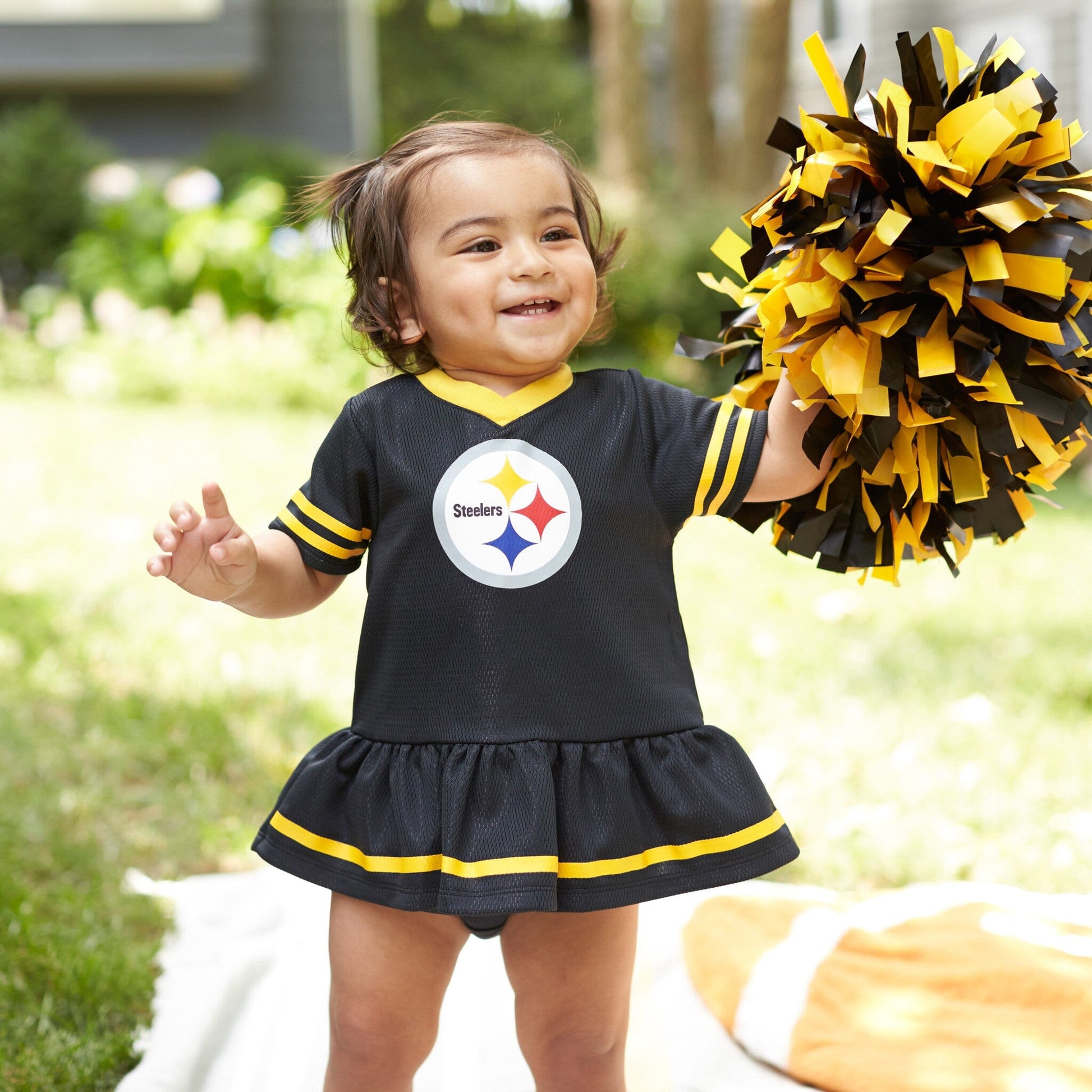 Baby Girls Pittsburgh Steelers Cheerleader Dress and Diaper Cover Set NFL NFL 