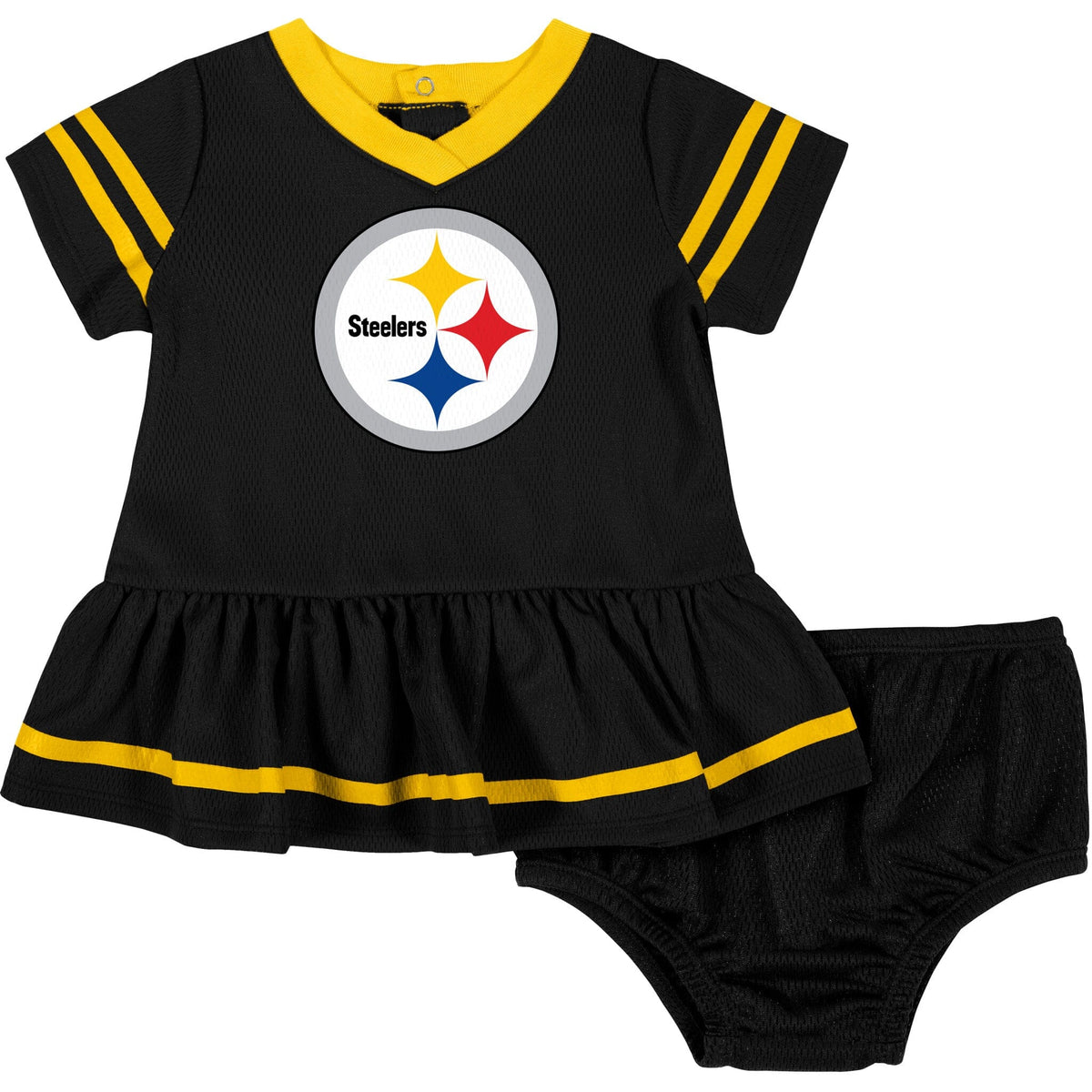 2 Piece Pittsburgh Steelers Dress & Diaper Cover Set