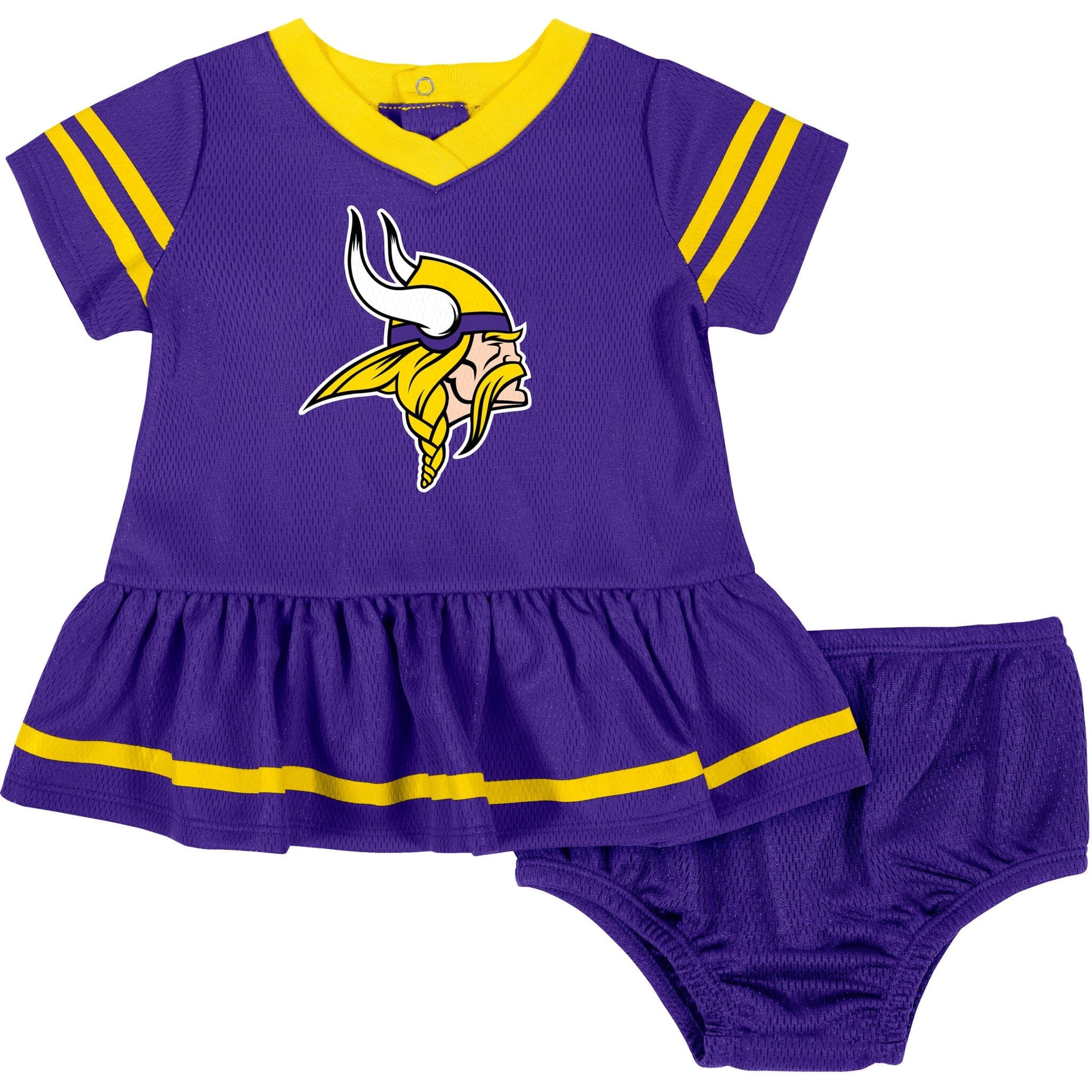 2 Piece Minnesota Vikings Dress & Diaper Cover Set