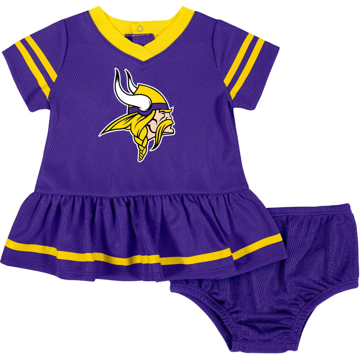 Baby Girls Minnesota Vikings Cheerleader Dress and Diaper Cover Set NFL NFL 