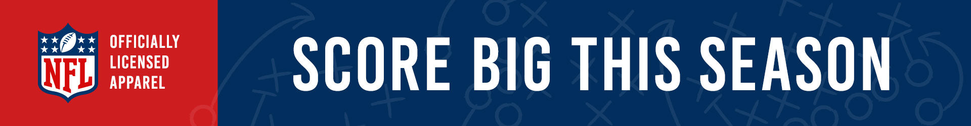 NFL officially licensed apparel. Score big this season desktop banner.
