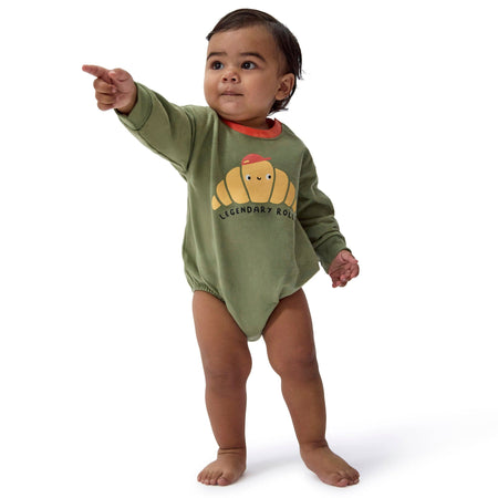 Baby Boys Legendary Rolls Sweatshirt Bubble Romper