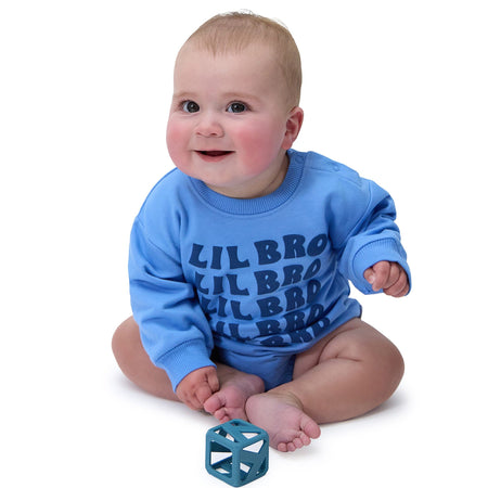 Baby Boys Lil' Bro Sweatshirt Bubble Romper