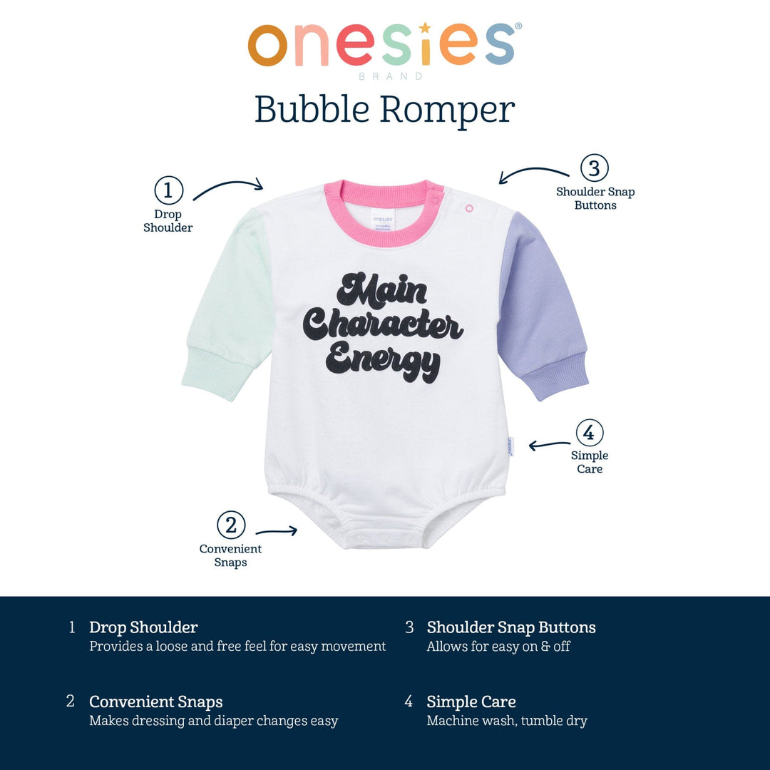 Baby Girls Main Character Sweatshirt Bubble Romper rompers Onesies® Brand 