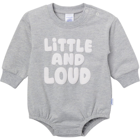 Baby Neutral Little and Loud Sweatshirt Bubble Romper