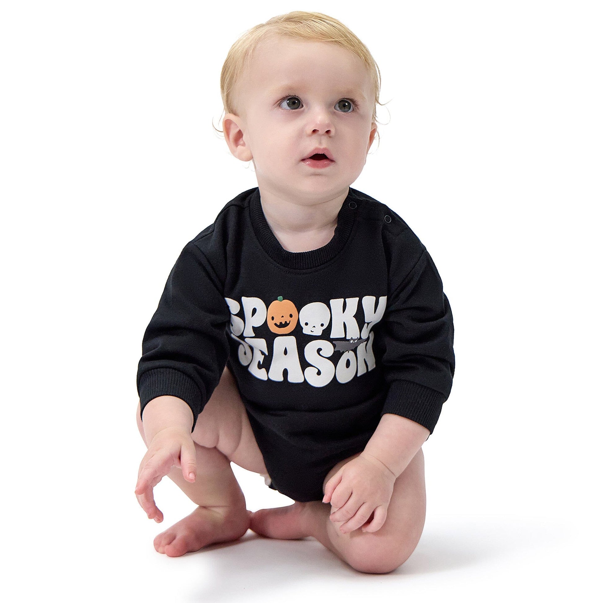 Baby Neutral Spooky Season Sweatshirt Bubble Romper rompers Onesies® Brand 