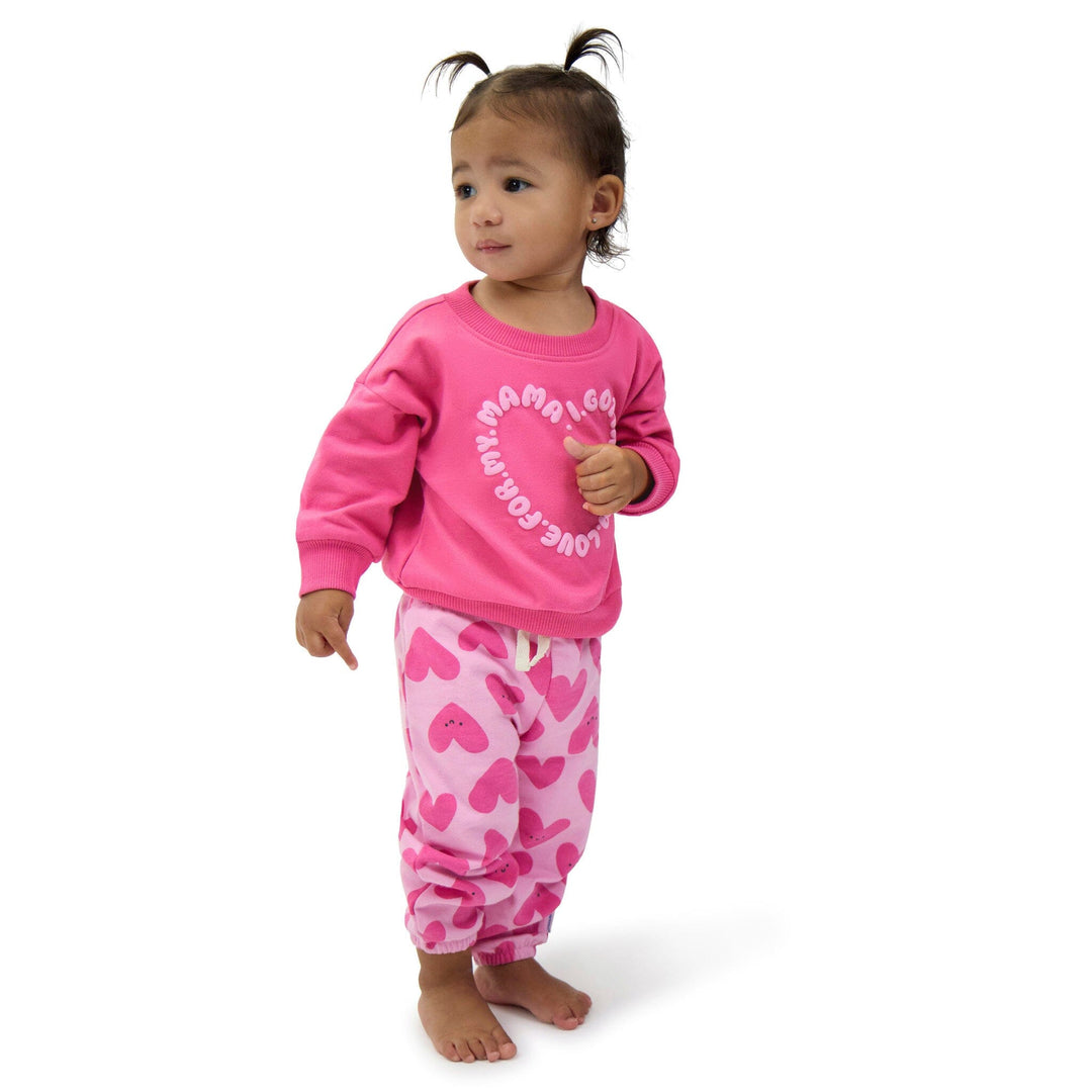 2-Piece Baby Girls Love Mama Sweatshirt Set outfits Onesies® Brand 