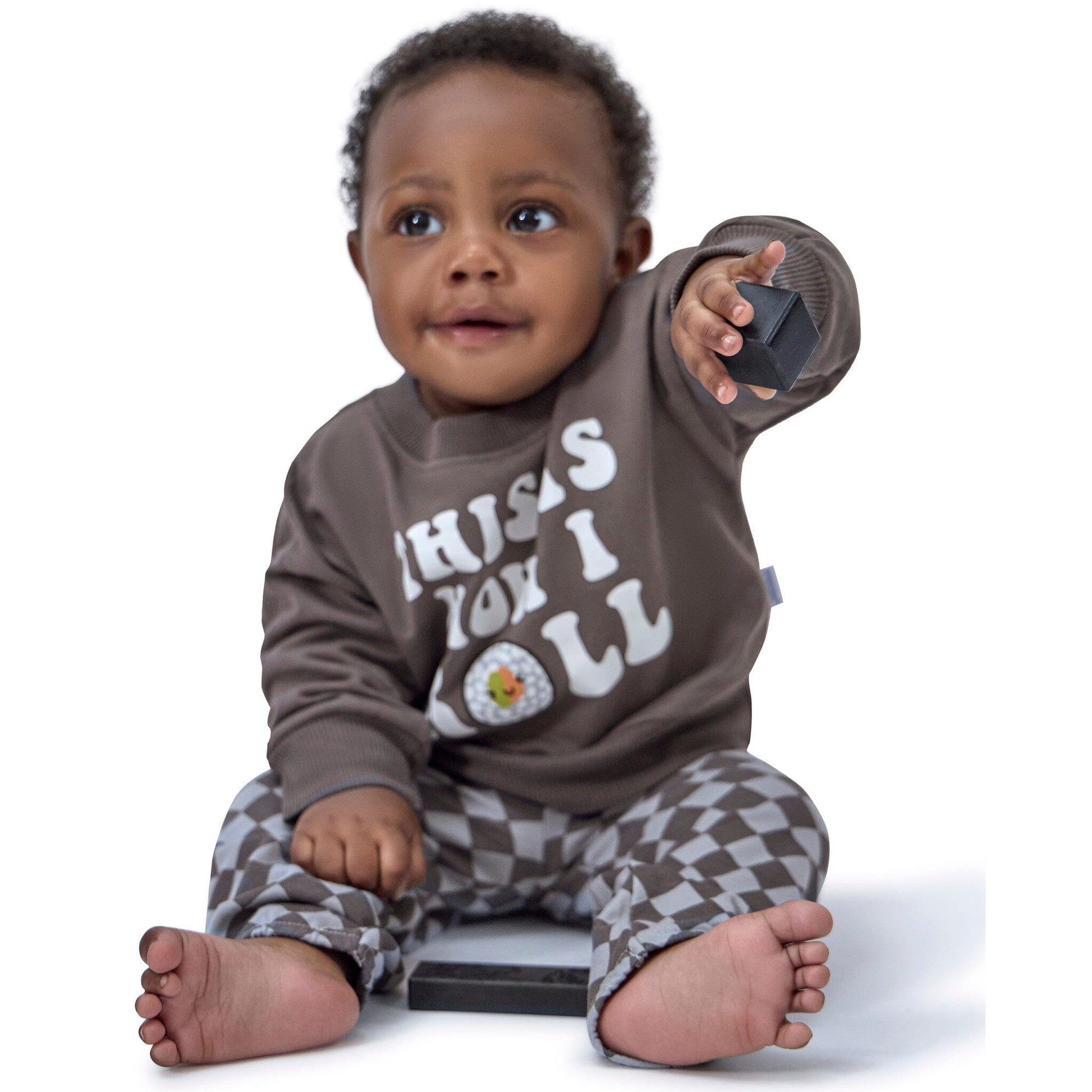 2-Piece Baby Neutral Sushi Roll Sweatshirt Set outfits Onesies® Brand 