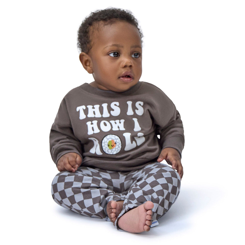 2-Piece Baby Neutral Sushi Roll Sweatshirt Set outfits Onesies® Brand 