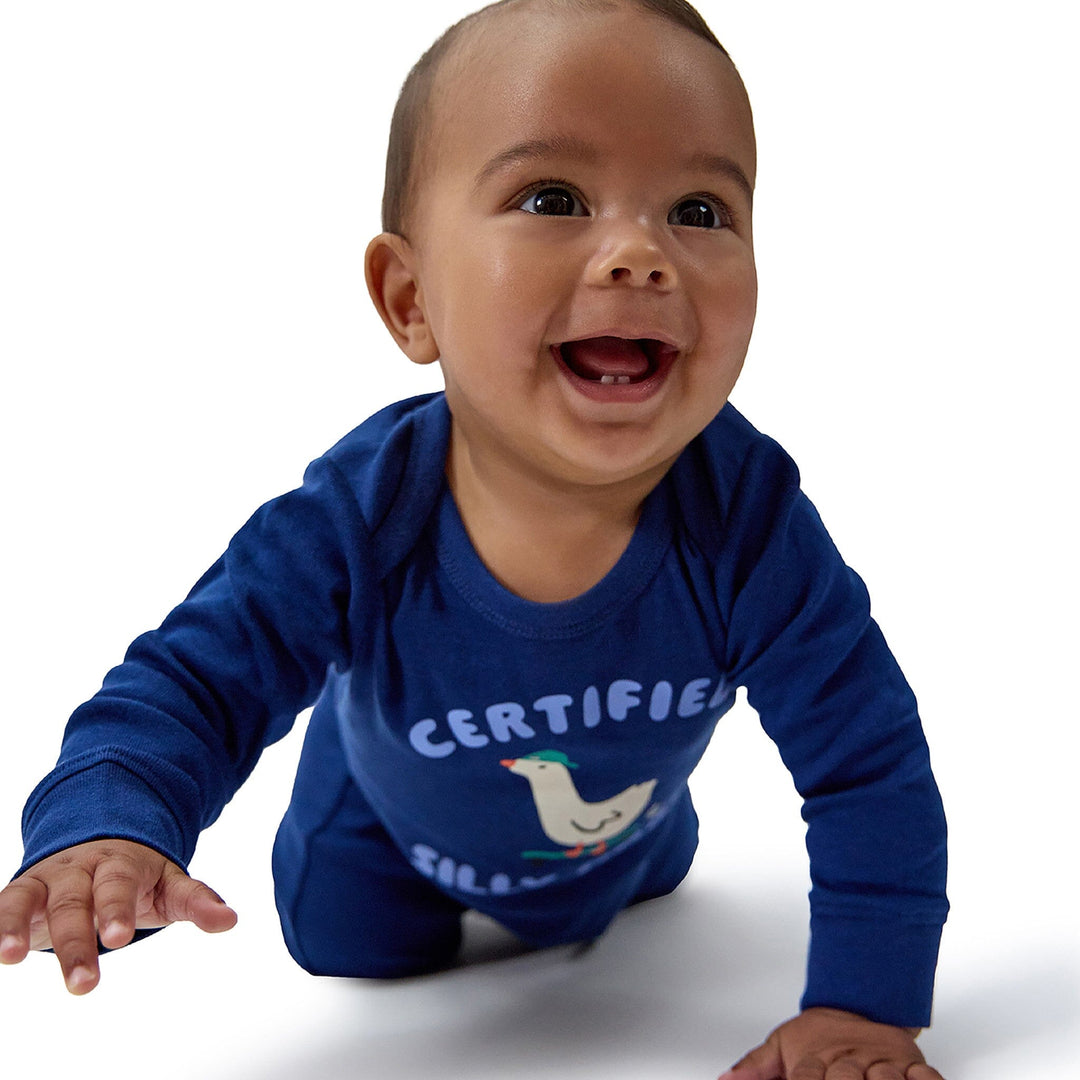 3-Pack Baby Boys Silly Goose Lap Shoulder Rompers rompers Onesies® Brand 