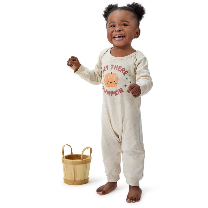 3-Pack Baby Neutral What Fun Pumpkin Lap Shoulder Rompers rompers Onesies® Brand 