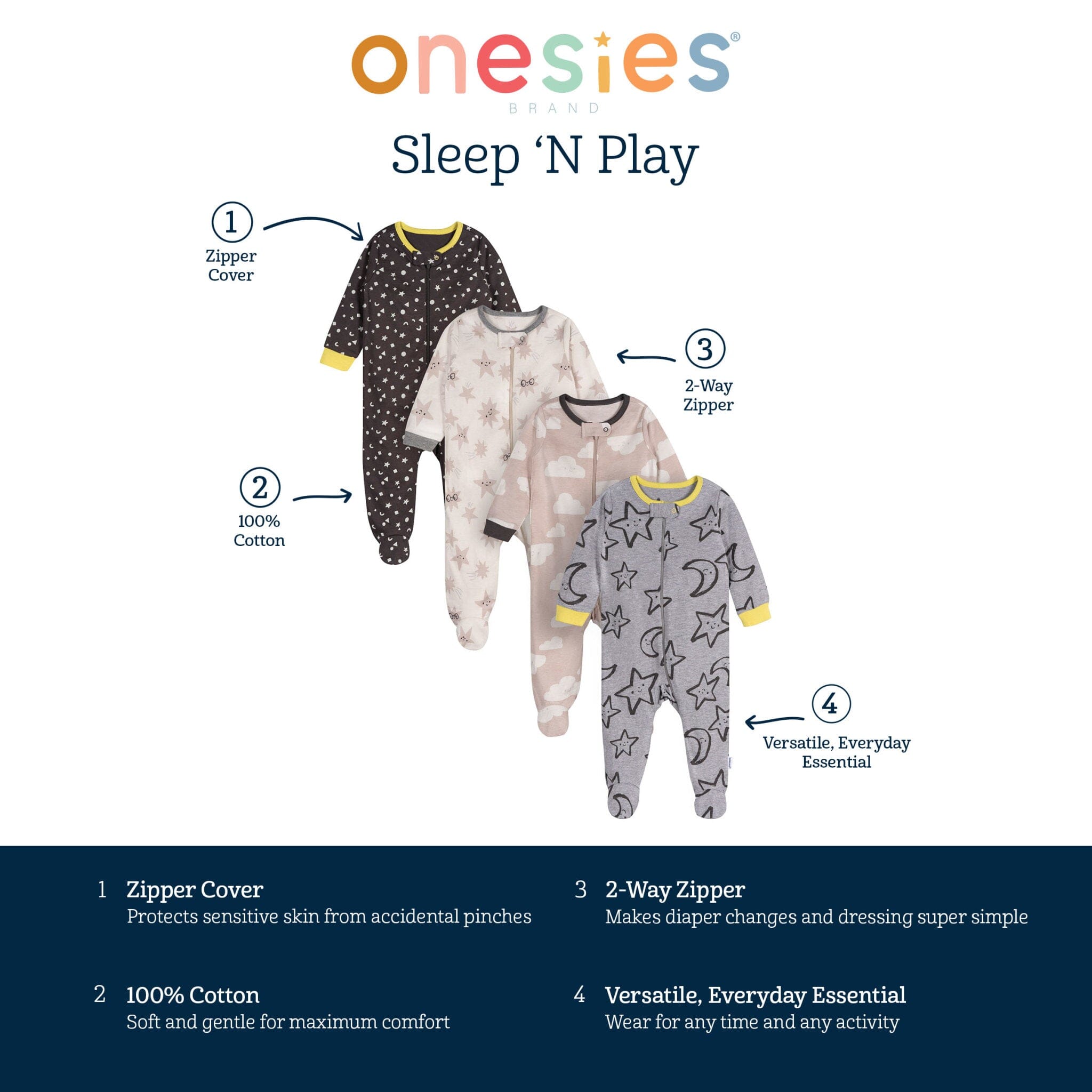 4-Pack Baby Neutral Up In The Sky Sleep 'N Plays