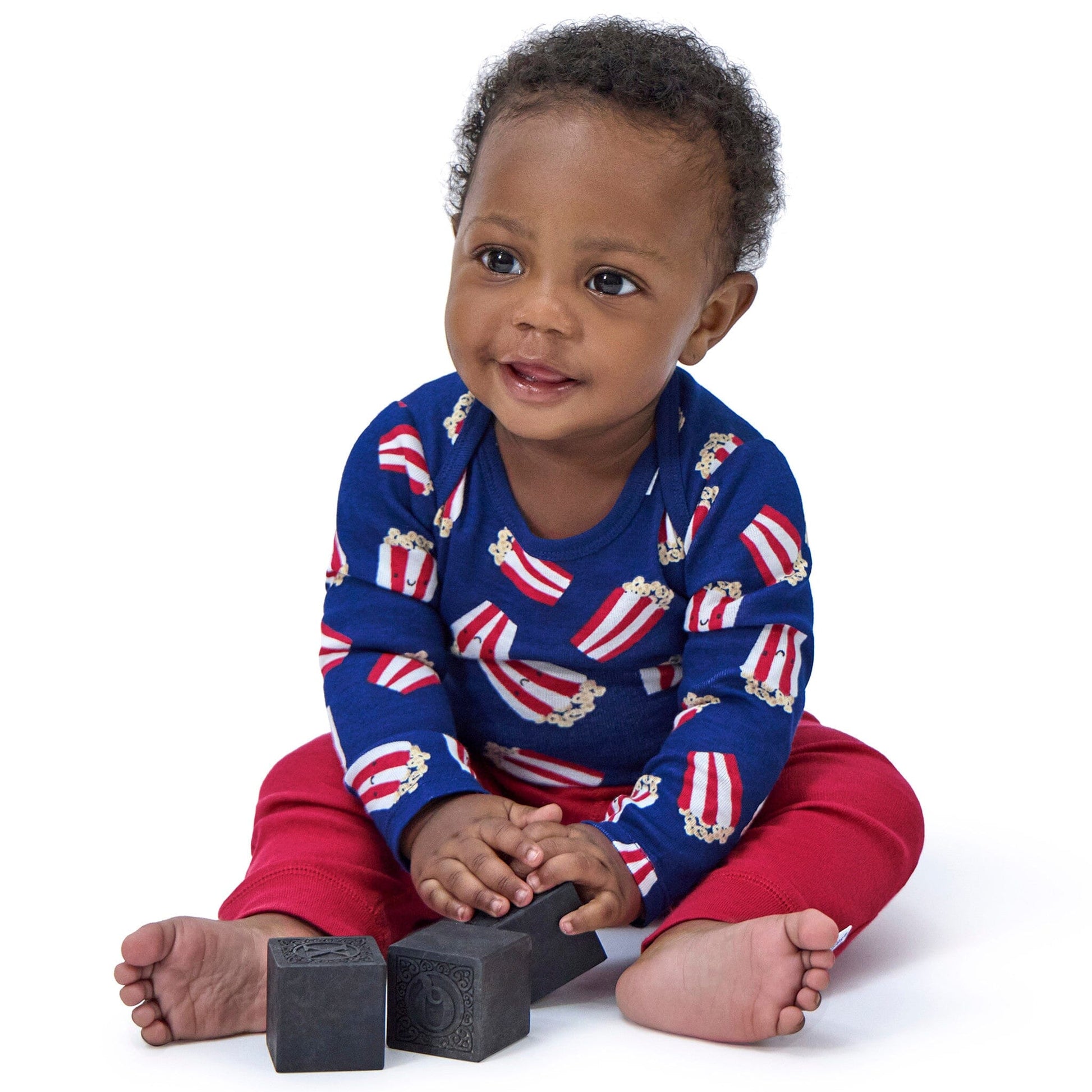 4-Piece Baby Boys Best Popcorn Day Onesies® Bodysuits and Pants outfits Onesies® Brand 