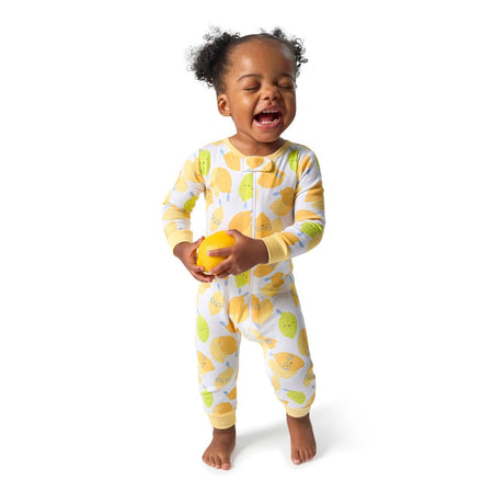 3-Pack Baby Girls Lemons Footless Pajamas