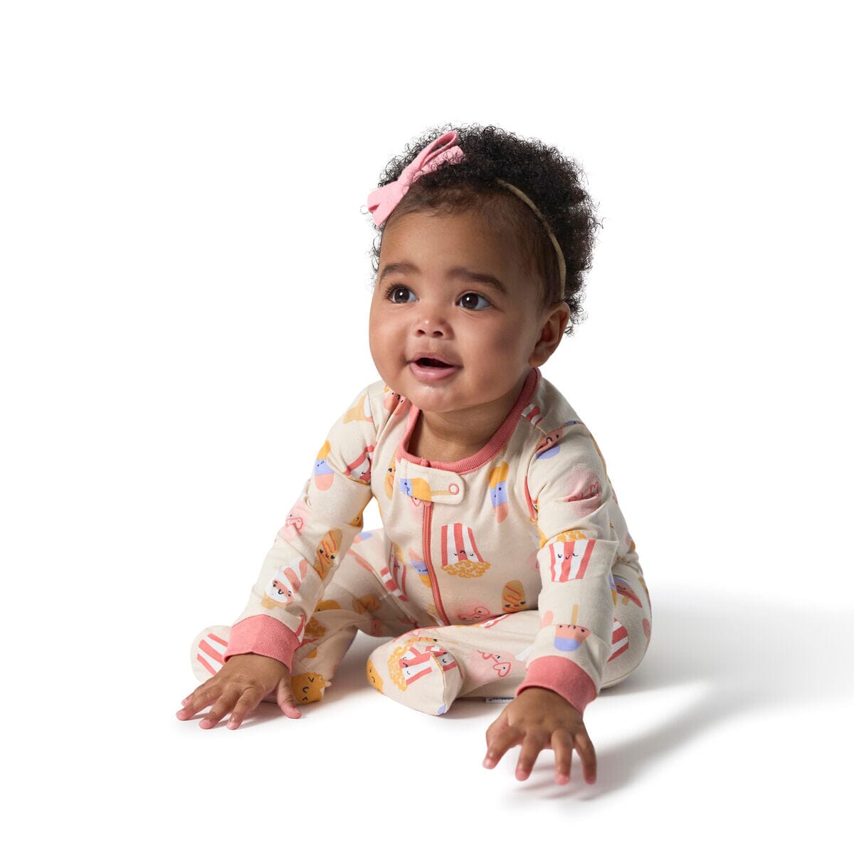 4-Pack Baby Girls Carnival Treats Sleep 'N Plays sleepwear Onesies® Brand 