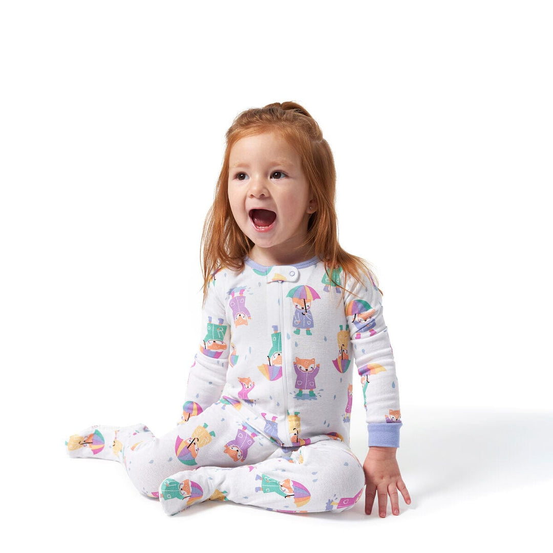 4-Pack Baby Girls Rainy Day Snug Fit Footed Pajamas sleepwear Onesies® Brand 
