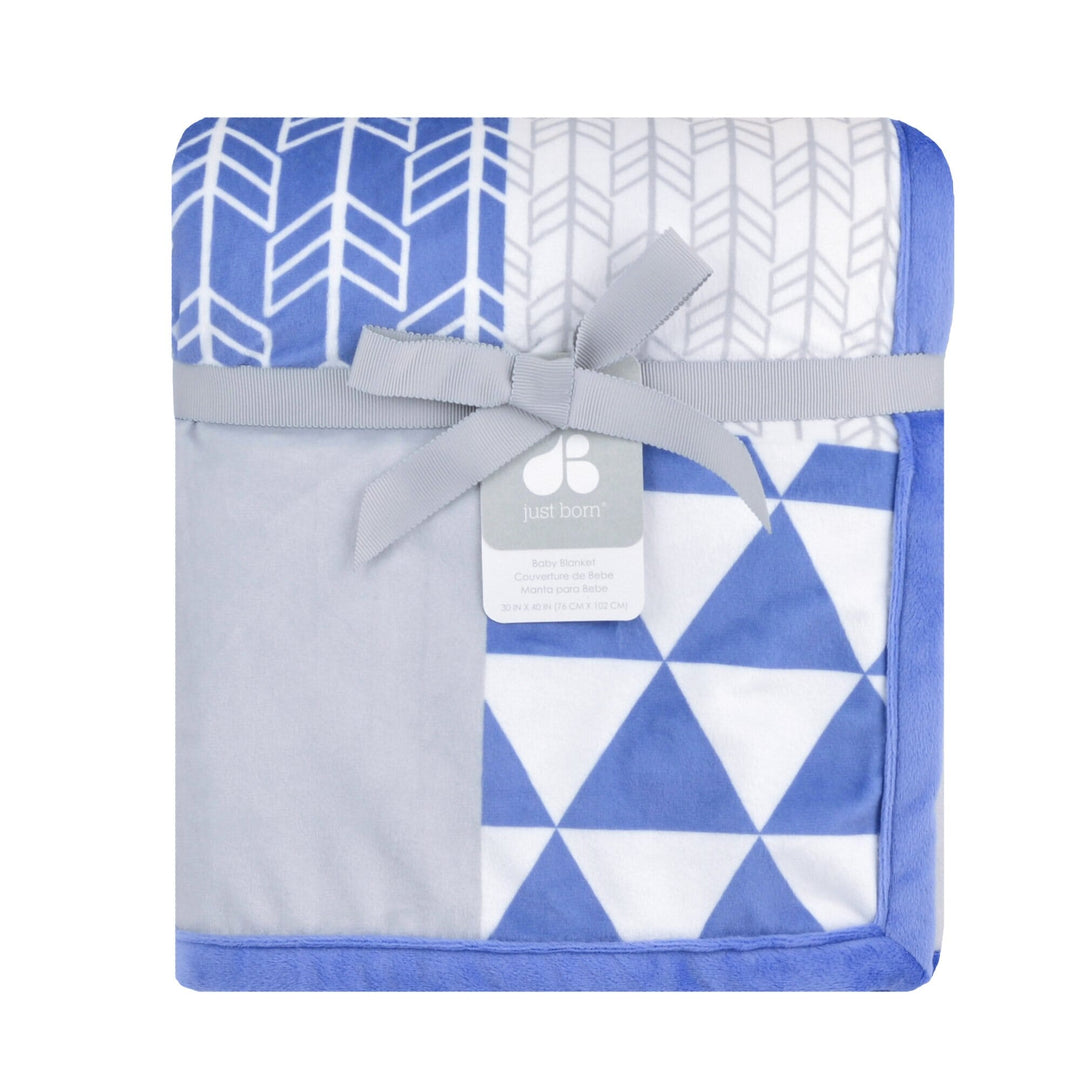 Patchwork Plush Blanket in Blue-Gerber Childrenswear
