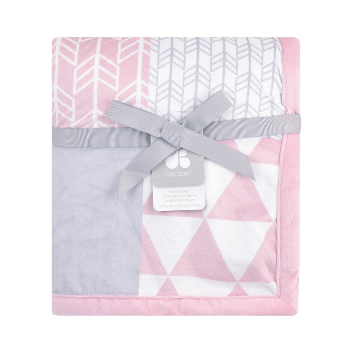 Patchwork Plush Blanket in Pink-Gerber Childrenswear