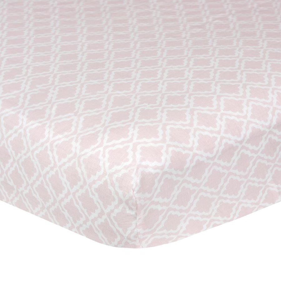 Keepsake Pink Diamond Fitted Crib Sheet-Gerber Childrenswear