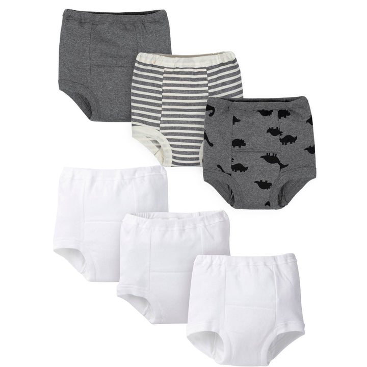 Toddler Boys' 6-Pack Organic Grey & White Training Pants