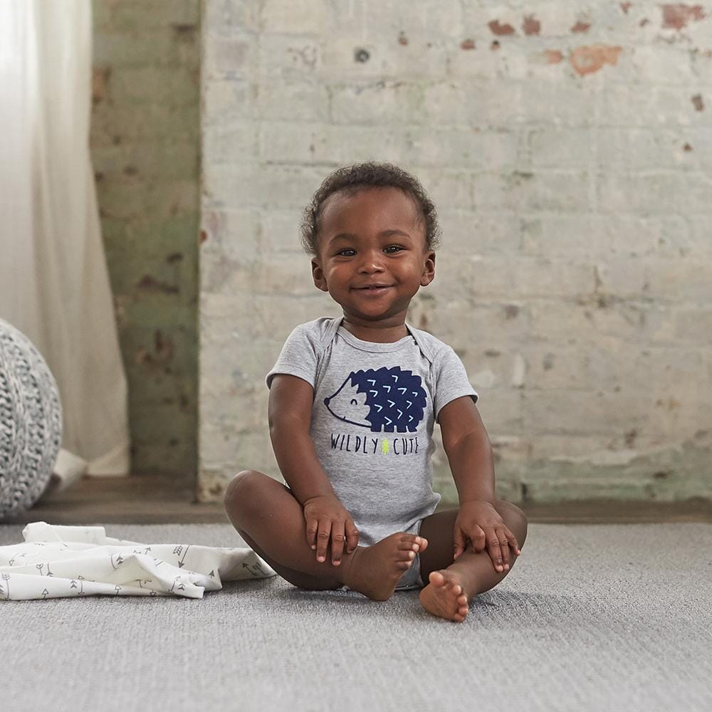 5-Pack Boys Hedgehog Short Sleeve Onesies® Bodysuits-Gerber Childrenswear