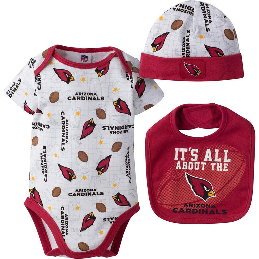 Arizona Cardinals Baby Girl 3-Piece Bodysuit, Bib and Cap Set-Gerber Childrenswear