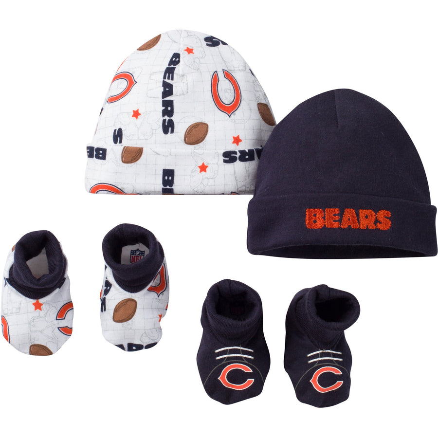 Chicago Bears Baby 4 Piece Cap and Bootie Set-Gerber Childrenswear