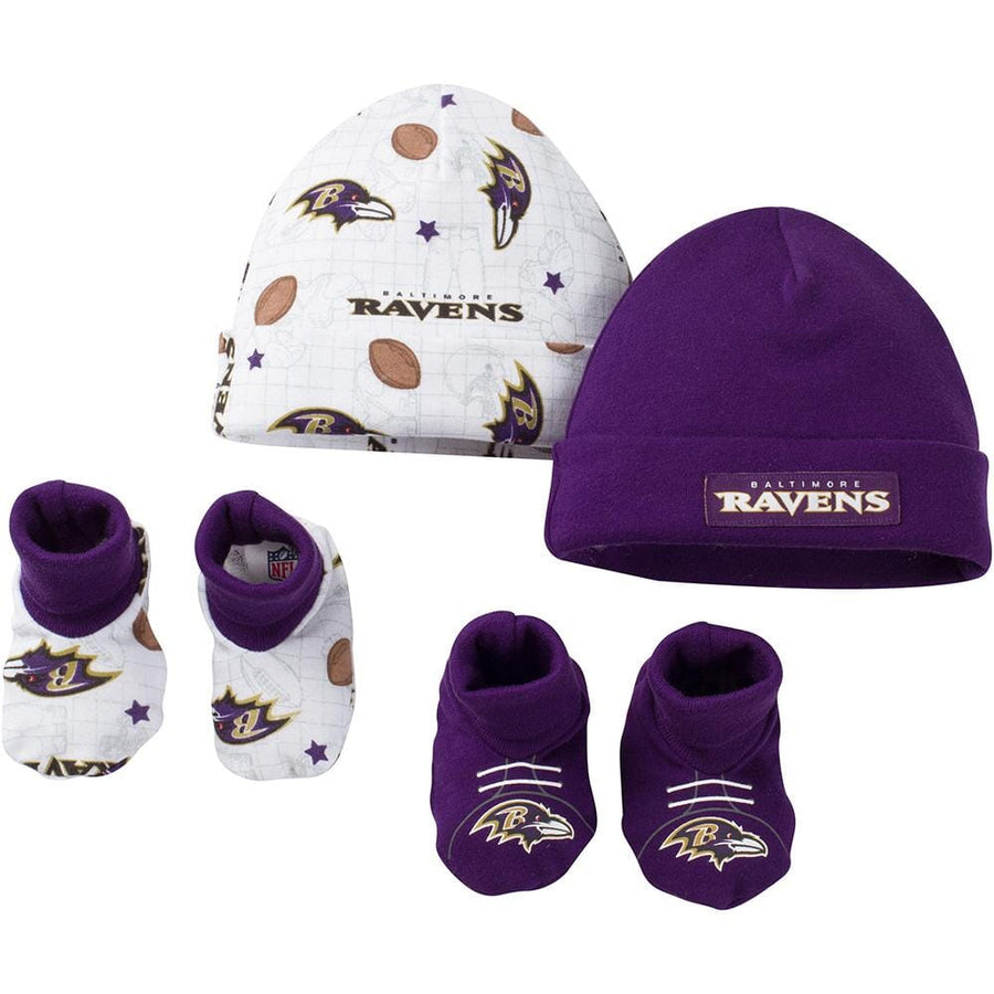 Baltimore Ravens Baby 4-Piece Cap and Bootie Set-Gerber Childrenswear