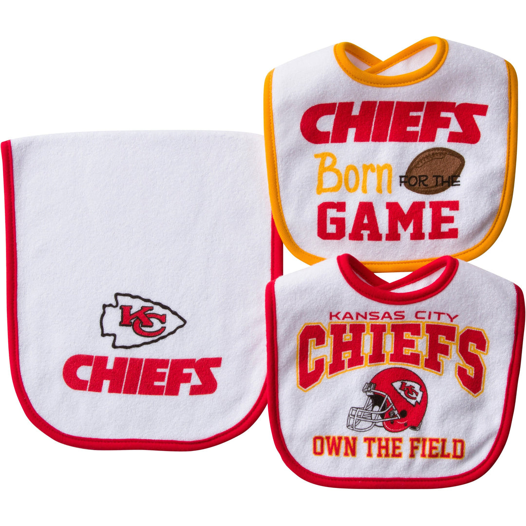 Kansas City Chiefs 2 Bib and 1 Burpcloth Set-Gerber Childrenswear