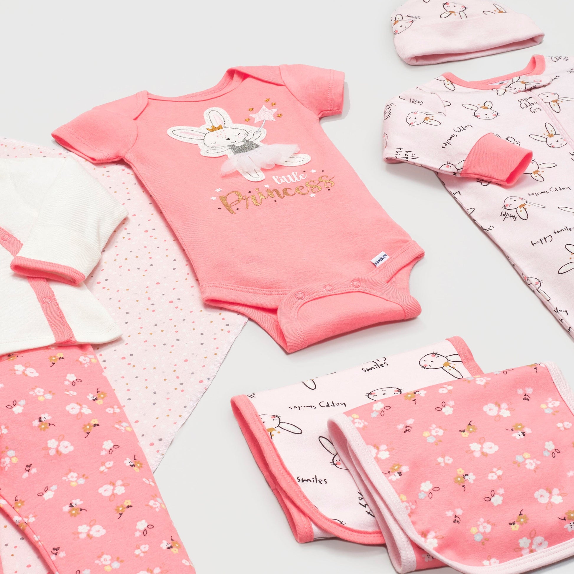 5-Pack Baby Girls Ballerina Short Sleeve Onesies® Bodysuits