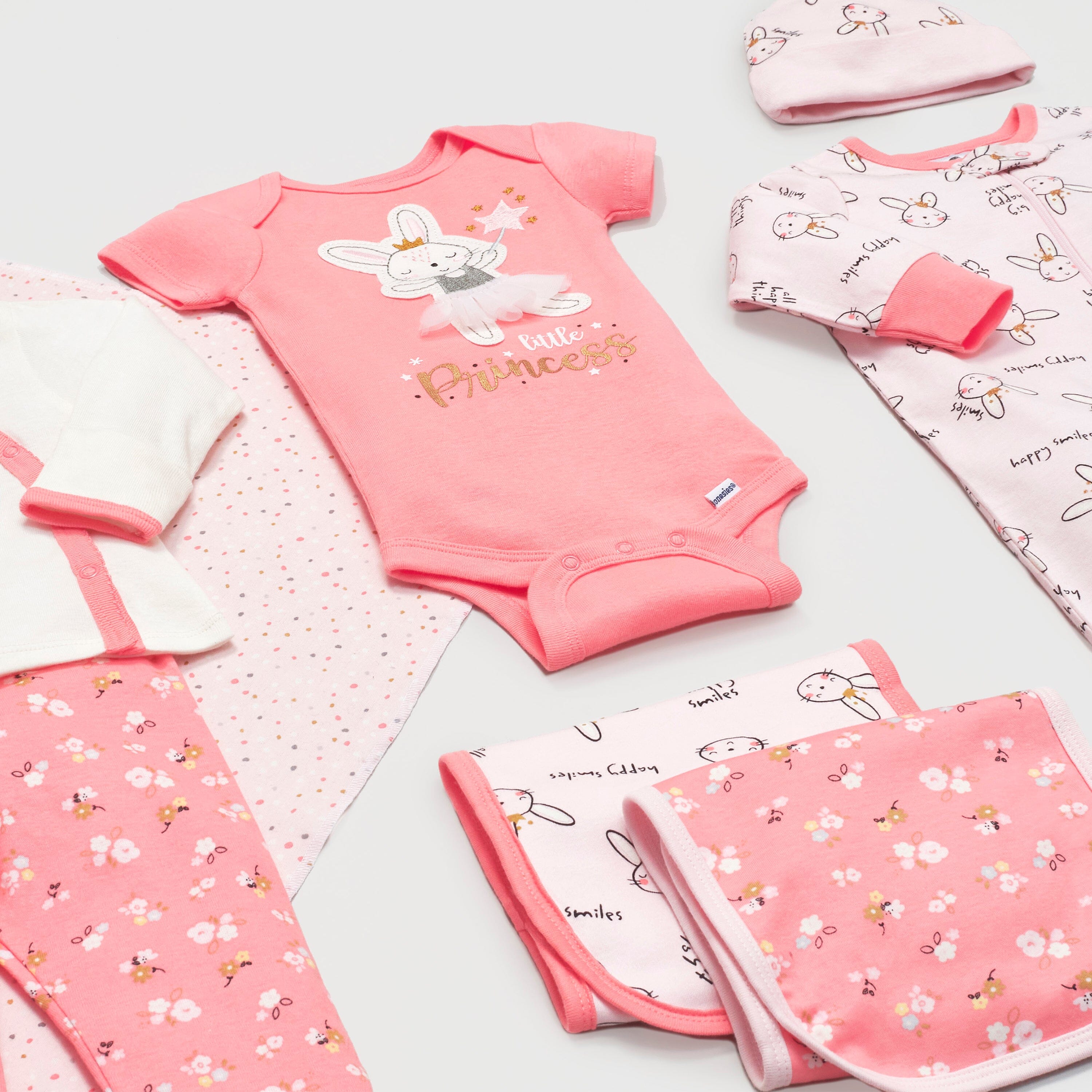 5-Pack Baby Girls Ballerina Short Sleeve Onesies® Bodysuits