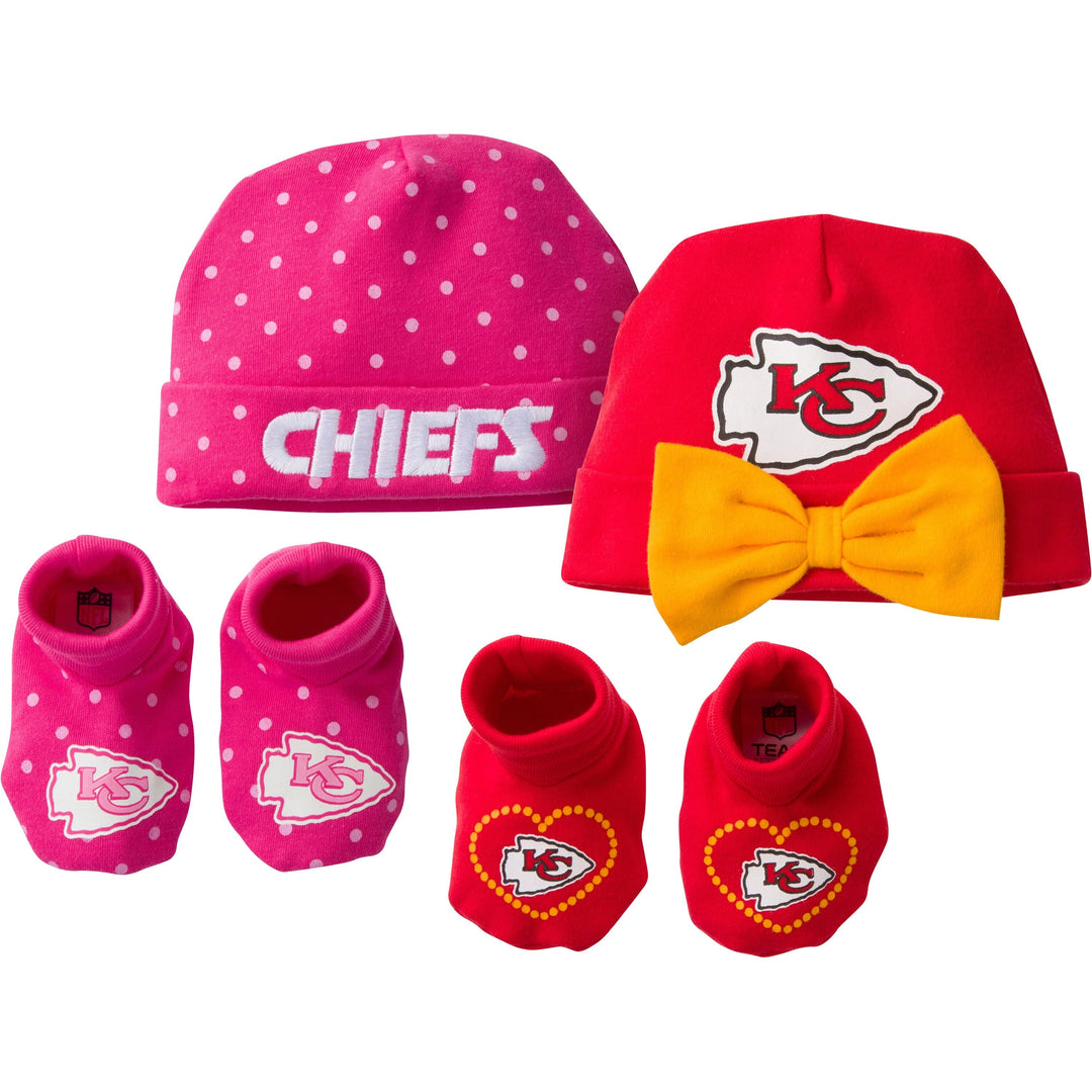 Kansas City Chiefs Baby 4 Piece Cap and Bootie Set-Gerber Childrenswear