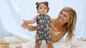 Baby Girls Just Peachy Buttery Soft Viscose Made from Eucalyptus Snug Fit Romper
