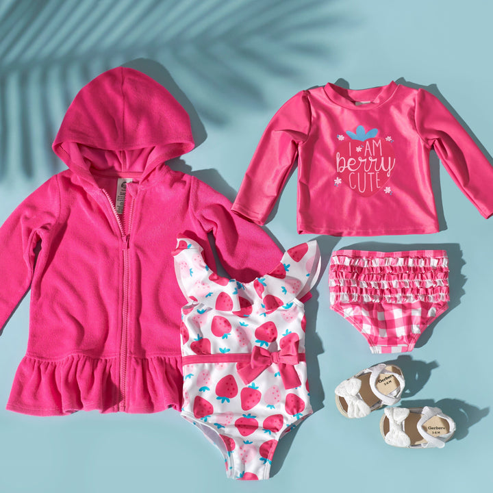 Baby & Toddler Girls Pink Zipper Hoodie Terry Coverup